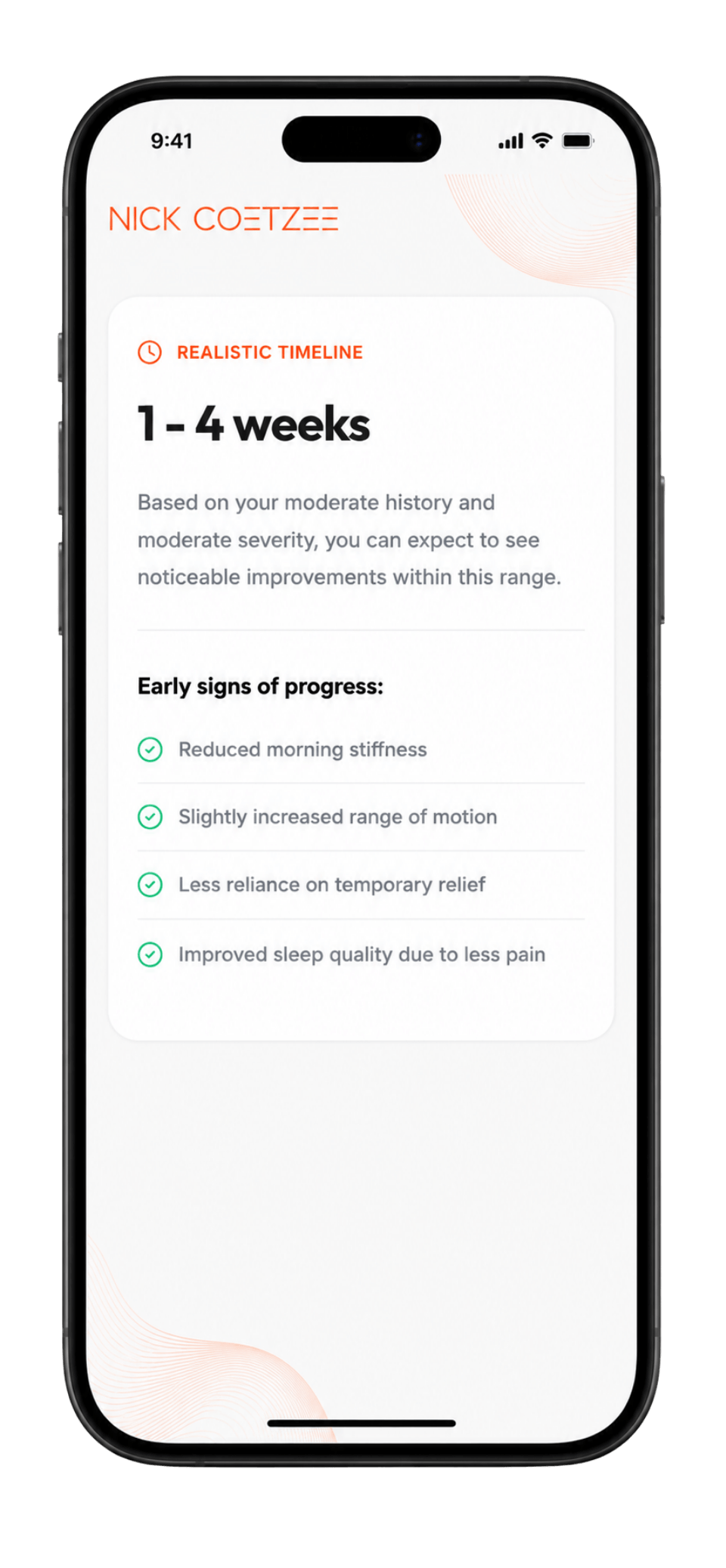 Red Light Therapy Timeline App Preview